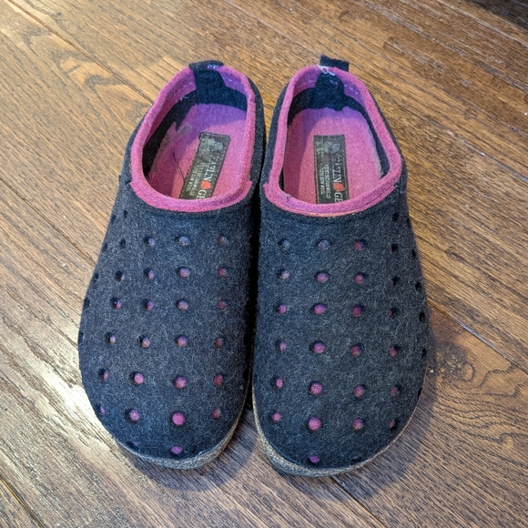 Haflinger Grizzly Holly Wool Clogs Grey Purple Size 39 (8) - Picture 2 of 14